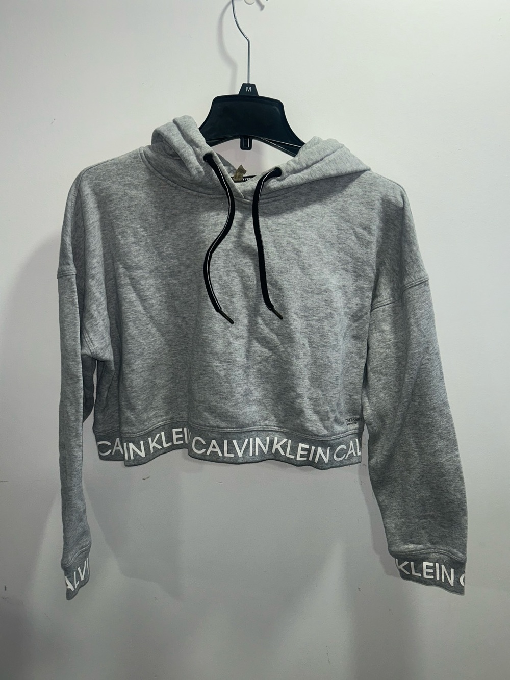 Calvin Klein Performance Gray Cropped Logo Hoodie
